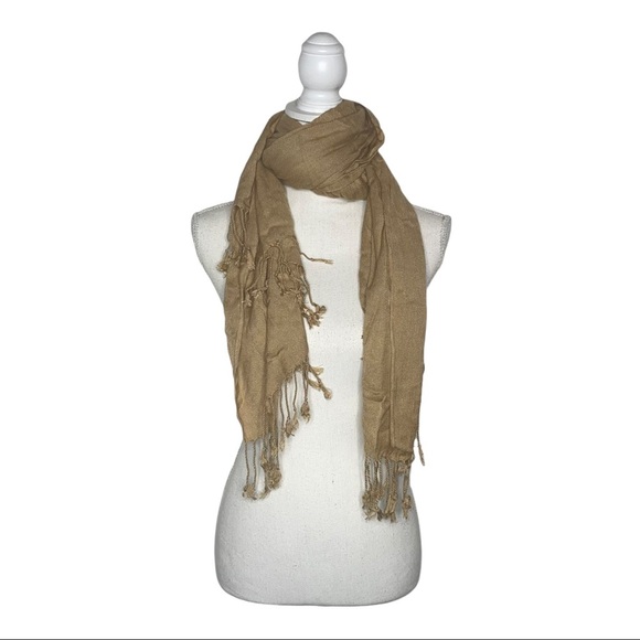 APT 9 Camel Scarf/Wrap with Fringes - Picture 3 of 10